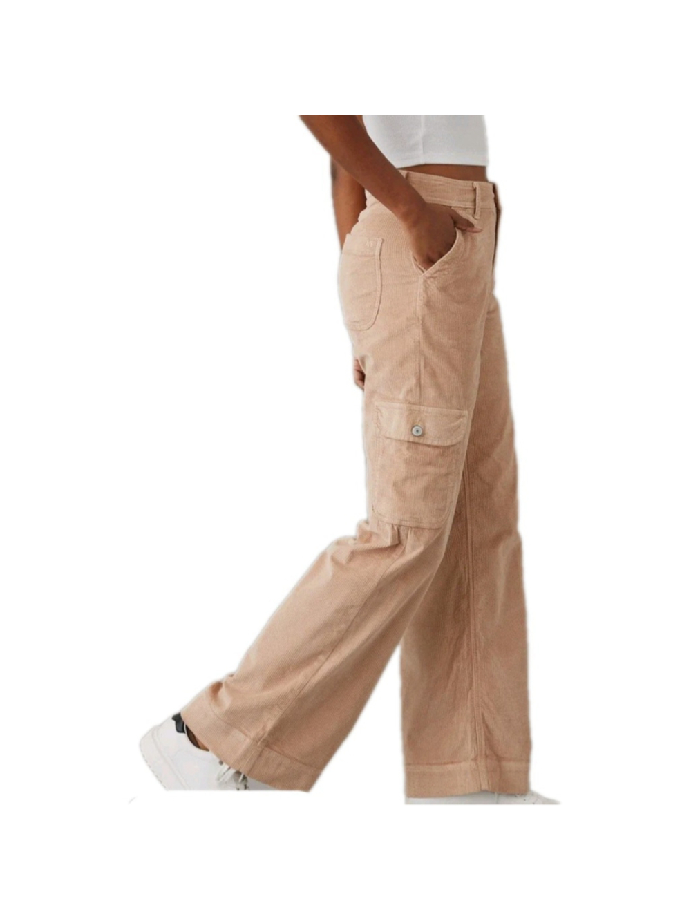 American Eagle Super High-Rise Baggy Wide-Leg Corduroy Pants Womens Size 8